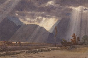 Landschaft bei Ageles - Gazost am Fuße der Pyrenäen von Edward John Poynter
