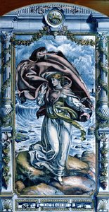 Oktober, aus einer Serie von Fliesenpaneelen für die niederländische Küche, 1867-8 von Edward John Poynter