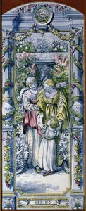 Frühling, aus einer Serie von Fliesenpaneelen, entworfen von Sir Edward Poynter und hergestellt von Minton, Campbell und Company, für die Dutch Kitchen, 1867-8 von Edward John Poynter