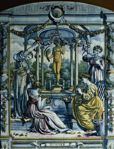 Sommer, aus einer Serie von Fliesenpaneelen für die niederländische Küche von Edward John Poynter