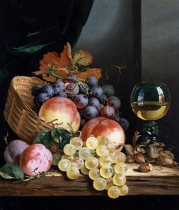 Stillleben mit Früchten und Haselnüssen von Edward Ladell