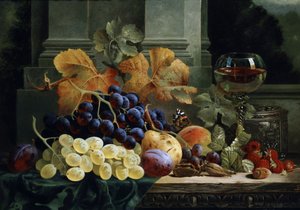 Stillleben mit Früchten und Schmetterling von Edward Ladell
