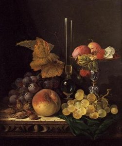 Stillleben mit Obst und Nüssen