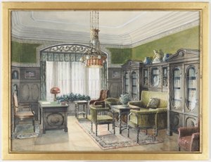Bibliotheksinterieur von Edward Lamson Henry