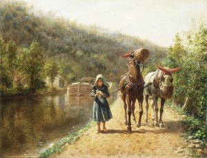 Auf dem Treidelpfad von Edward Lamson Henry