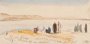 Gebel Shk. es Said, in der Nähe von Mellawi; 17:00 Uhr, 6. Jan. 1867 (90) von Edward Lear