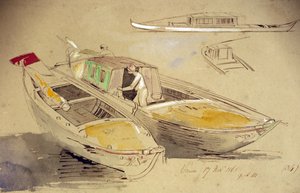 Studien von venezianischen Booten, am Ufer