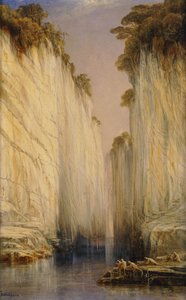 Die Marmorfelsen - Nerbudda Jubbulpore, 1882 von Edward Lear