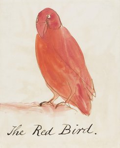 Der rote Vogel, aus Sechzehn Zeichnungen komischer Vögel