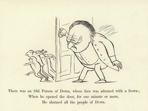 Es war eine alte Person von Down, deren Gesicht mit einem Stirnrunzeln geschmückt war von Edward Lear