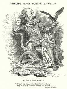 Punch-Karikatur: Alfred, Lord Tennyson, englischer Dichter von Edward Linley (after) Sambourne
