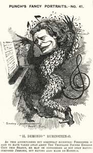 Anton Rubinstein, russischer Pianist, Komponist und Dirigent (Karikatur) von Edward Linley (after) Sambourne