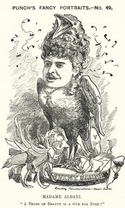 Punch-Karikatur: Emma Albani, kanadische Opernsängerin (Stich)