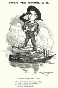Karikatur von Punch: Lord Charles Beresford, anglo-irischer Admiral und konservativer Politiker (Stich) von Edward Linley (after) Sambourne