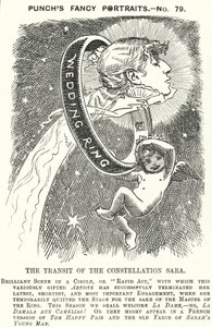 Punch-Karikatur: Sarah Bernhardt, französische Schauspielerin von Edward Linley (after) Sambourne