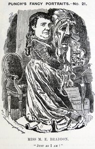 Illustriertes Porträt von Mary Elizabeth Braddon (Maxwell) von Edward Linley Sambourne