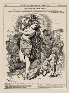 Unser Plädoyer für offene Räume. Punch, Juni 1883 von Edward Linley Sambourne