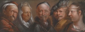 Studien von fünf Köpfen nach Rembrandt von Edward Luttrell
