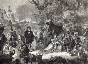 Highgate Fields während des Großen Brandes von London im Jahr 1666 von Edward Matthew Ward