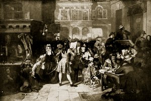 Die Südseeblase: Change Alley, 1720, Illustration aus 