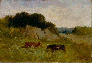 Ohne Titel (Landschaft mit zwei Kühen) von Edward Mitchell Bannister