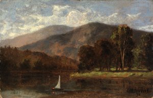 Ohne Titel (Segelboot im Fluss)
