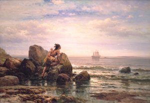 Henrik Hudson betritt den New Yorker Hafen, 11. September 1609 von Edward Moran