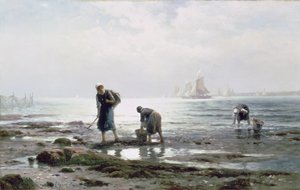 Austernsammeln, 1883 von Edward Moran