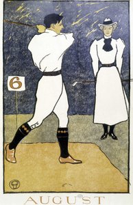 Paar spielt Golf - in „Golf Calendar“ von Edward Penfield von Edward Penfield