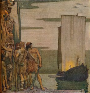 Die Landung des heiligen Patrick in Irland, ca. 1912, 1914 von Edward Reginald Frampton