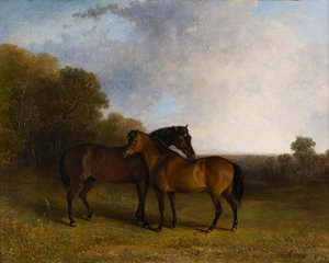 Zwei Jäger in einer Landschaft von Edward Robert Smythe