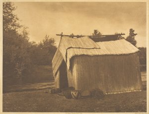 Ein Mattenhaus - Skokomish von Edward S. Curtis