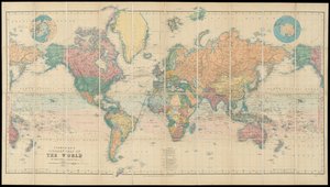 Stanfords Bibliothekskarte der Welt auf Mercator-Projektion