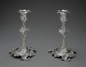 Paar Kerzenhalter, ca. 1755-56 (Silber)