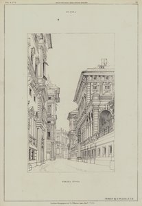 Strada Nuova, Genua, Italien (Lithografie)