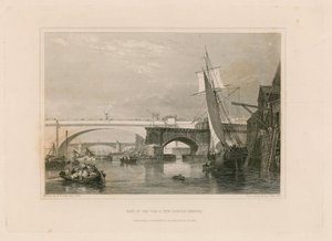 Teil der alten und neuen Londoner Brücken. Gezeichnet 1832