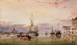 Der Canale della Giudecca mit dem Redentore im Hintergrund, 1863 von Edward William Cooke