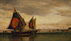 Die venezianische Lagune mit Fischerbooten