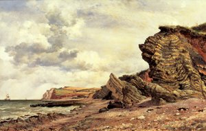 Triassische Klippen, Blue Anchor, North Somerset, 1866