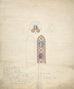 Entwurf für Buntglasfenster in der Ditteridge-Kirche, ca. 1859 von Edward William Godwin