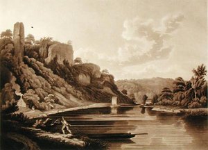 Ansicht des neuen Wehrs am Fluss Wye, Platte 11 aus Ansichten des Flusses Wye, graviert von F. Jukes, 1800 von Edward (after) Dayes