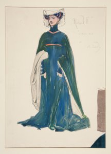 Eine Dame, Kostümskizze für Henry Irving von Edwin Austin Abbey