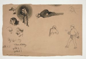 Verschiedene Figurenstudien (recto und verso) von Edwin Austin Abbey