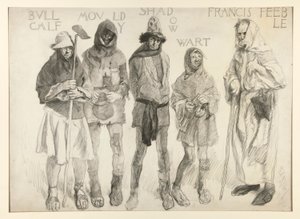 Vor Richter Shallow von Edwin Austin Abbey