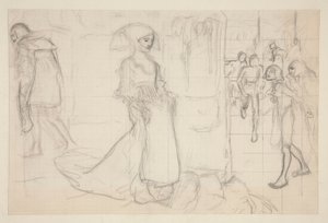 Kompositionsstudie für das Gemälde Faust und Margarete von Edwin Austin Abbey