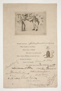 Radierung von E.A. Abbey: Die Kinsmen - (Illustration zu einem französischen Vers) von Edwin Austin Abbey