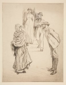 Figurenszene, Studie von Edwin Austin Abbey