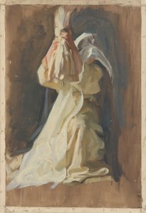 Figurenstudie einer Nonne, für Die Kindheit von Galahad, in Die Suche und das Erreichen des Heiligen Grals, Buchauslieferungsraum, Boston Public Library