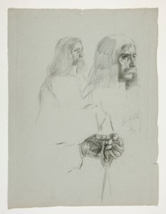 Figurenstudien für eines der Wandgemälde aus Die Suche nach dem Heiligen Gral (eine Serie von fünfzehn Gemälden für die Boston Public Library, abgeschlossen 1901)