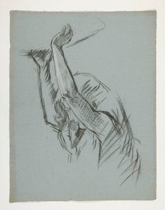 Figurenstudie für Schloss des Grals, aus Die Suche nach dem Heiligen Gral (eine Serie von 15 Gemälden für die Boston Public Library, abgeschlossen 1901) von Edwin Austin Abbey